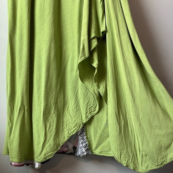 Neeru Kumar Lime Green Graphic Panel Maxi Dress - Picture 6 of 13